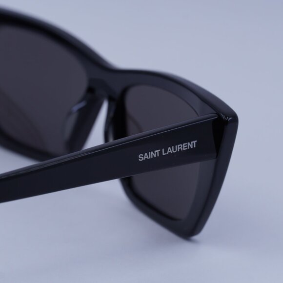 Saint Laurent SL276 MICA 001 Sunglasses Black Cat Eye Frame, Grey Lenses main image 5
